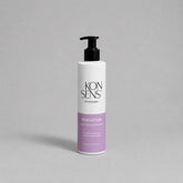 Gesichtsgel mit AloeVera und Gurke von Konsens, Flasche mit Pumpspender und violettem Etikett